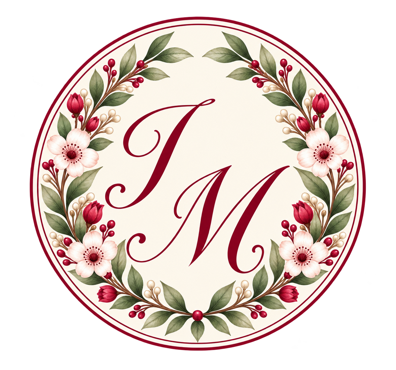 Sello floral de Inma y Manu